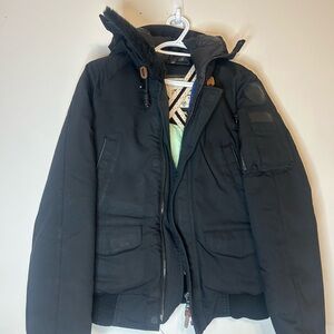 TNA The Highlander Aritzia Black Hooded Puffer Jacket